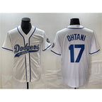 Los Angeles Dodgers #17 Shohei Ohtani White Fedasgoge Cool Base With Patch Stitched Jersey