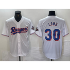 Texas Rangers #30 Nathaniel Lowe White Fedasgoge 2024 Gold Collection Limited Cool Base Jersey