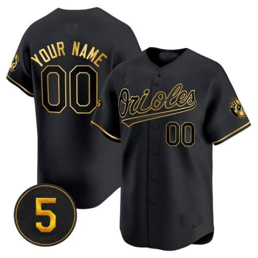 Custom Baltimore Orioles Robinson Patch Vapor Premier Limited Jersey ¨C Black Fedasgoge