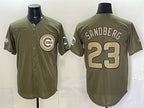 Chicago Cubs #23 Ryne Sandberg Olive Fedasgoge 2026 Armed Forces Day Stitched Jersey