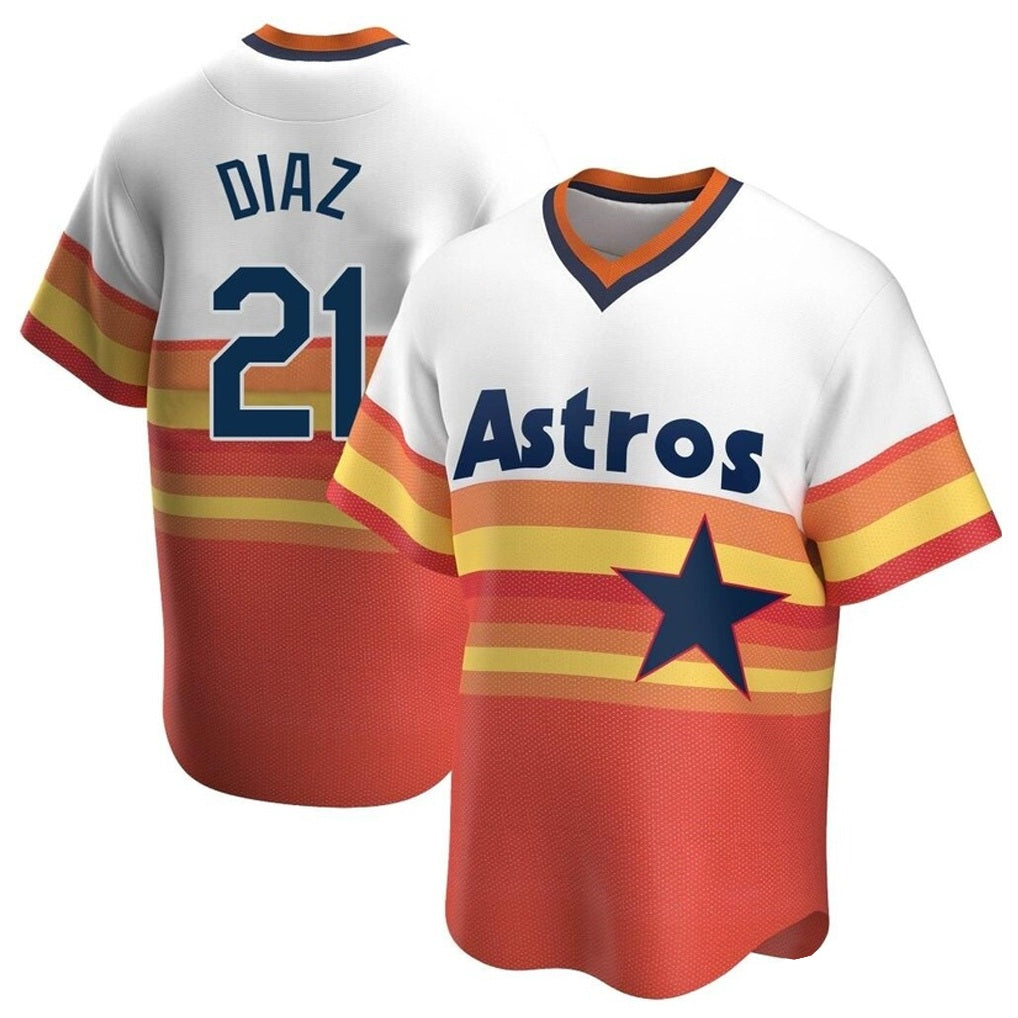 Houston Astros #21 Yainer Diaz Player Rainbow Cooperstown Collection Fedasgoge T-shirt Stitched Jerseys