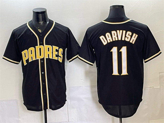 San Diego Padres #11 Yu Darvish 2026 Fashion Replica Black Fedasgoge Out Stitched Jersey