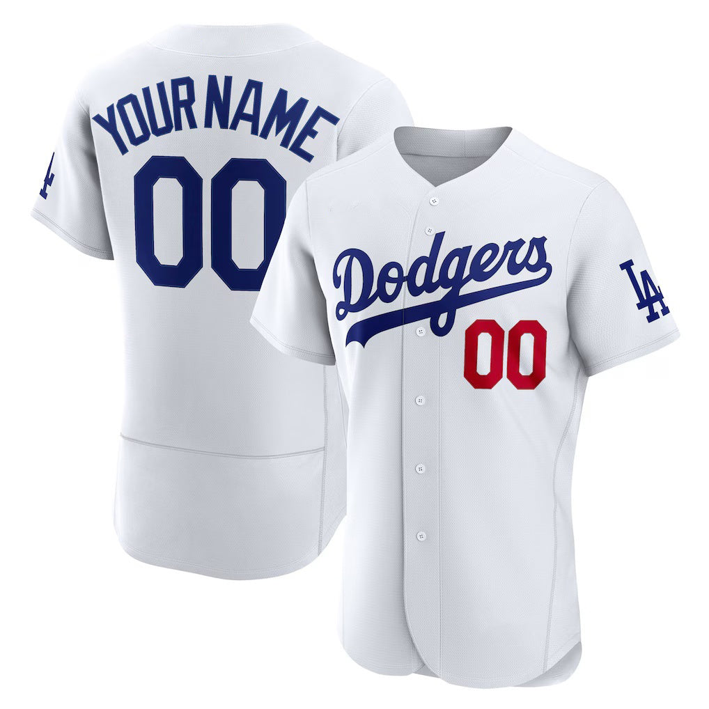 Custom Los Angeles Dodgers White Fedasgoge Home Authentic Jersey