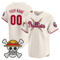 Custom Philadelphia Phillies x One Piece Cream Fedasgoge Vapor Premier Limited Jersey - Stitched