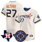 Houston Astros #27 Jose Altuve Player Cream Fedasgoge City Connect Texas Patch Vapor Premier Limited Home Stitched Jerseys