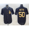 Los Angeles Dodgers #50 Mookie Betts Black Gold Fedasgoge Cool Base Stitched Jersey