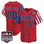 Custom San Diego Padres America 250 Edition Vapor Premier Limited Red Fedasgoge Stitched Jerseys