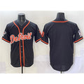 Detroit Tigers Blank Black Fedasgoge With Patch Cool Base Stitched Jersey