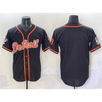 Detroit Tigers Blank Black Fedasgoge With Patch Cool Base Stitched Jersey