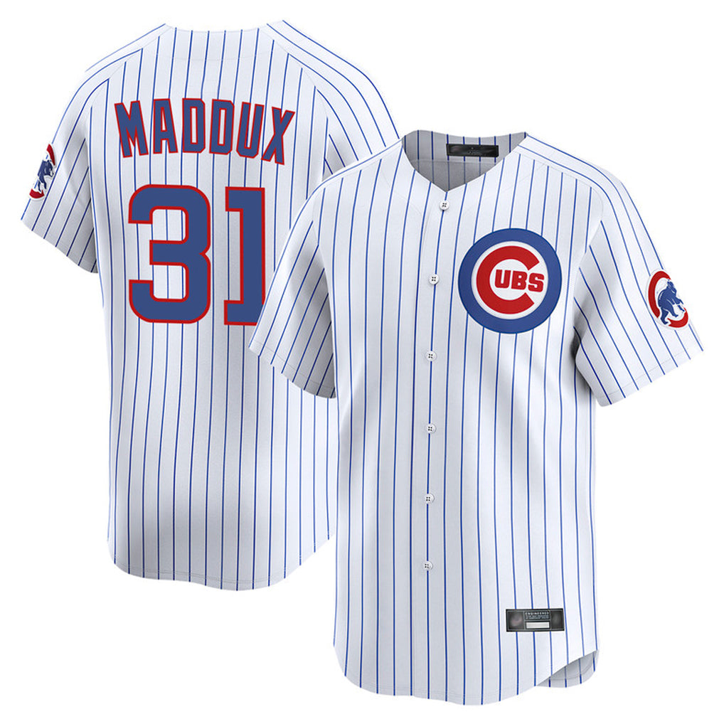 Chicago Cubs #31 Greg Maddux Player White Fedasgoge Limited Home Game Stitched Jerseys