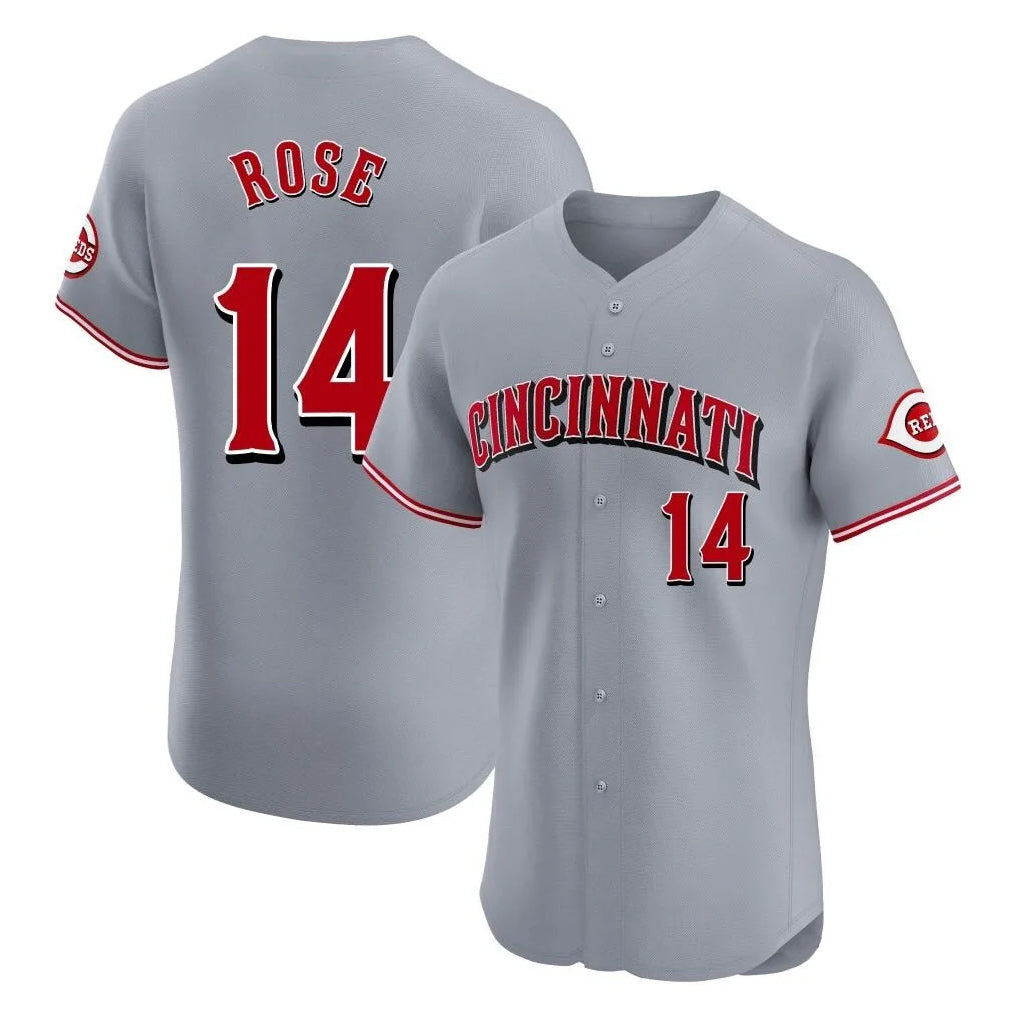 Cincinnati Reds #14 Pete Rose Player Gray Fedasgoge Limited Elite Home Stitched Jerseys
