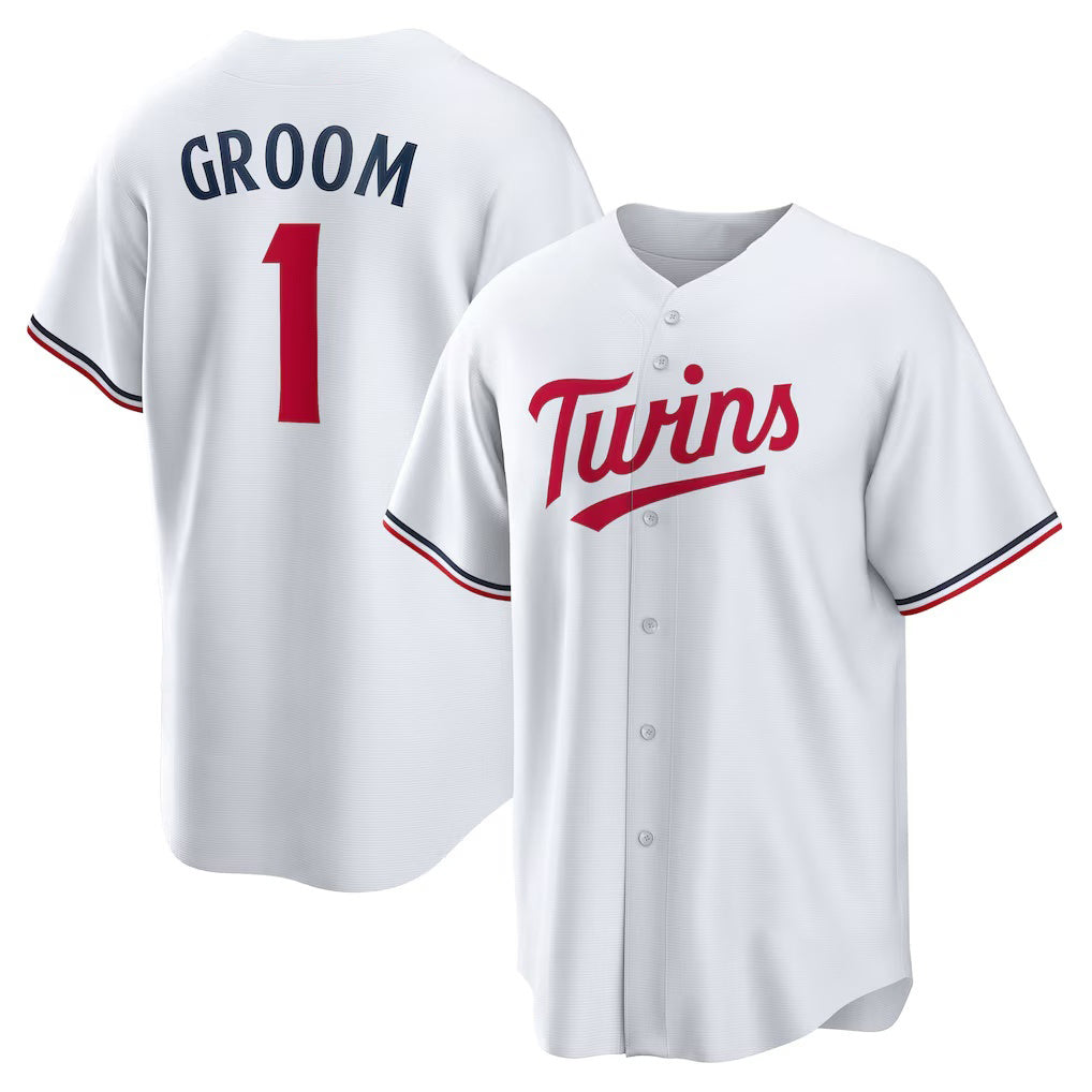 Minnesota Twins #1 Groom White Fedasgoge Home Replica Jersey