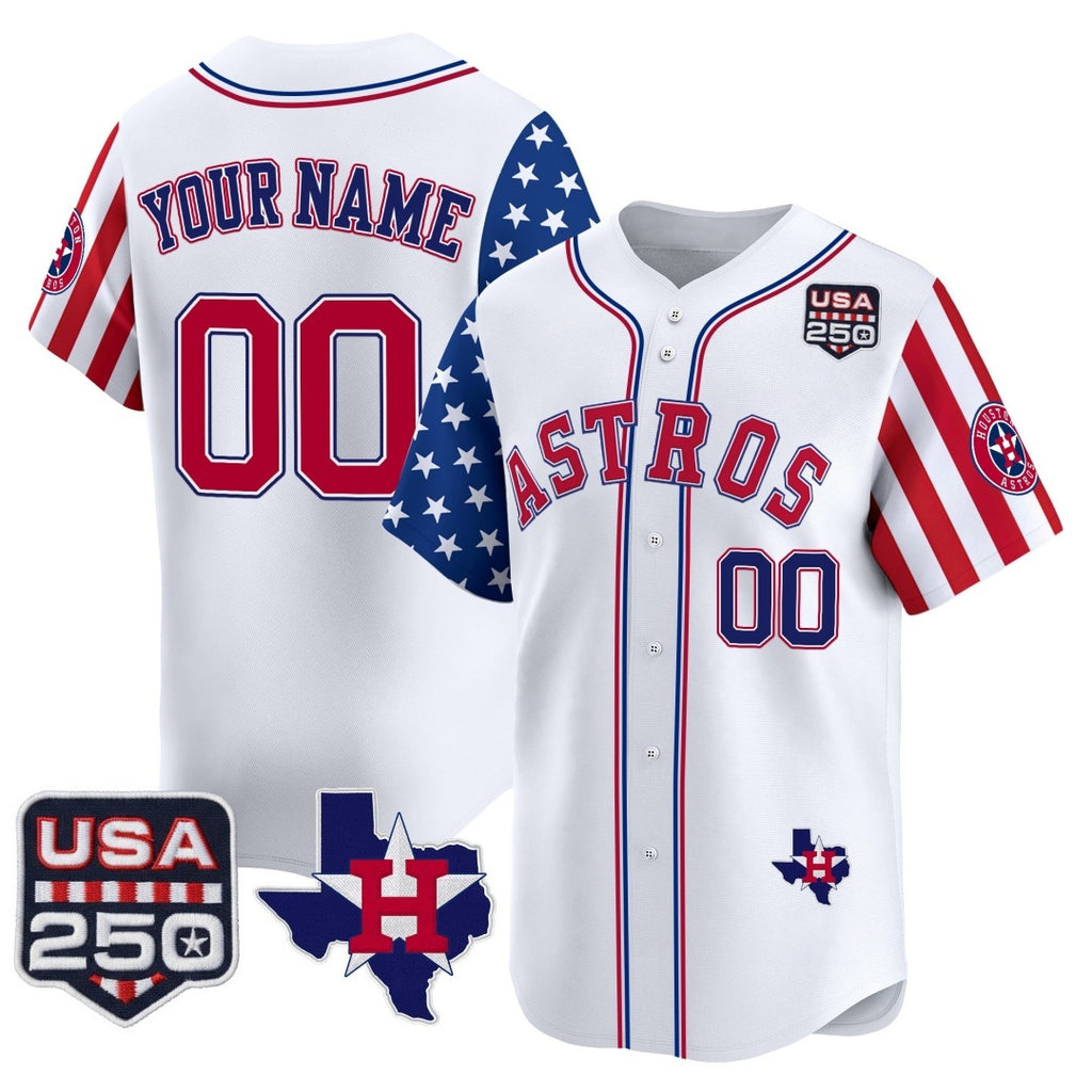 Custom Houston Astros America 250 Edition Vapor Premier Limited White Fedasgoge Stitched Jerseys