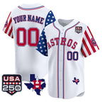 Custom Houston Astros America 250 Edition Vapor Premier Limited White Fedasgoge Stitched Jerseys