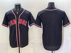 Boston Red Sox Blank 2026 Fashion Replica Black Fedasgoge Out Stitched Jersey
