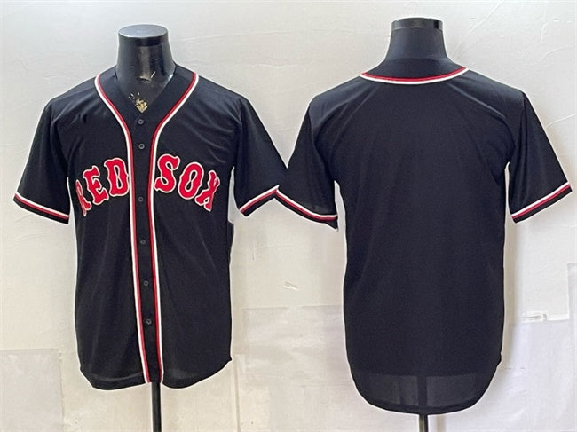 Boston Red Sox Blank 2026 Fashion Replica Black Fedasgoge Out Stitched Jersey