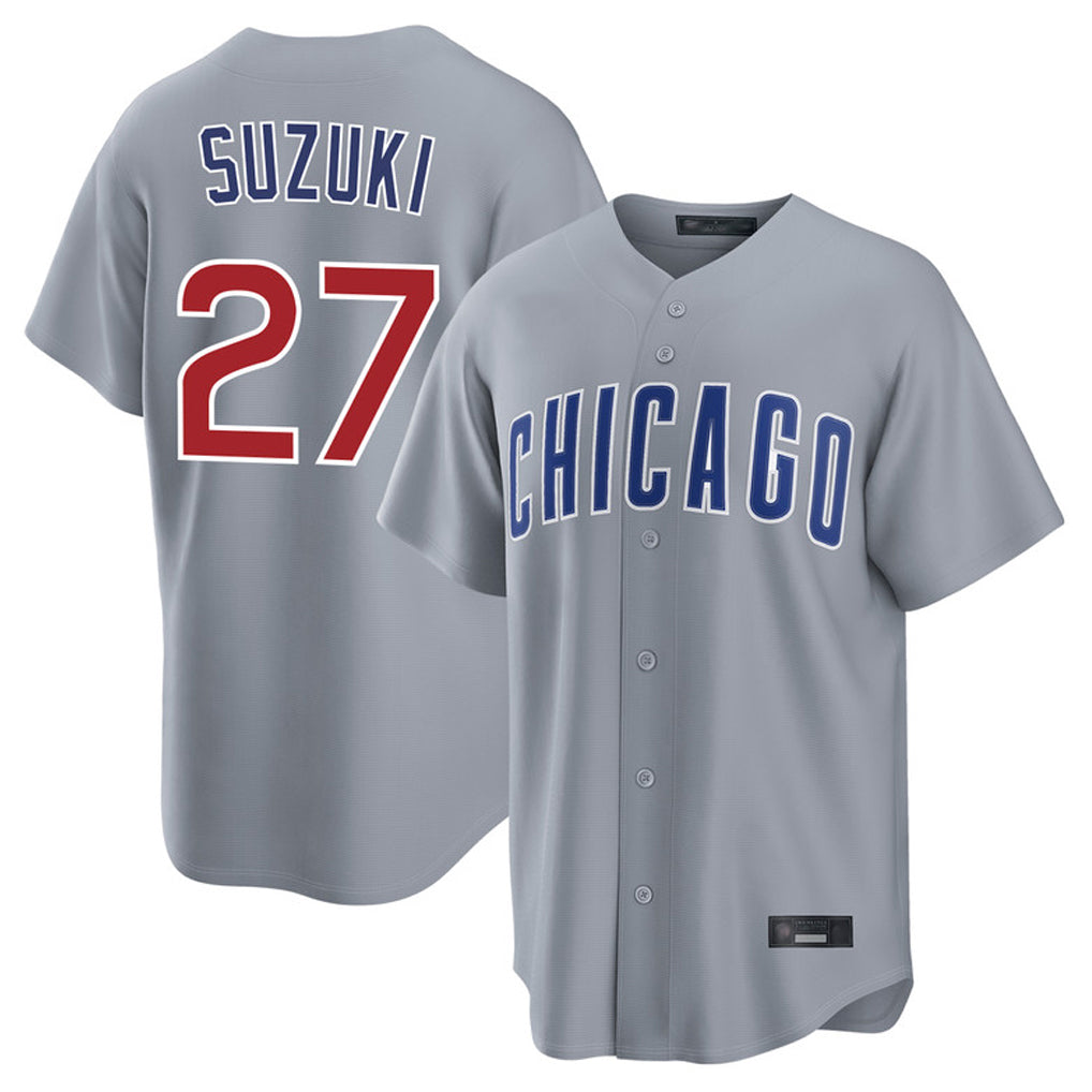 Chicago Cubs #27 Seiya Suzuki Player Gray Fedasgoge Home Game Stitched Jerseys