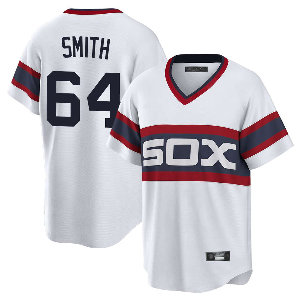 Chicago White Sox #64 Shane Smith Player White Fedasgoge T-shirt Home Game Stitched Jerseys