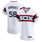 Chicago White Sox #58 Seranthony Dominguez Player White Fedasgoge T-shirt Limited Elite Home Stitched Jerseys