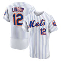 New York Mets #12 Francisco Lindor White Fedasgoge Home Authentic Player Jersey