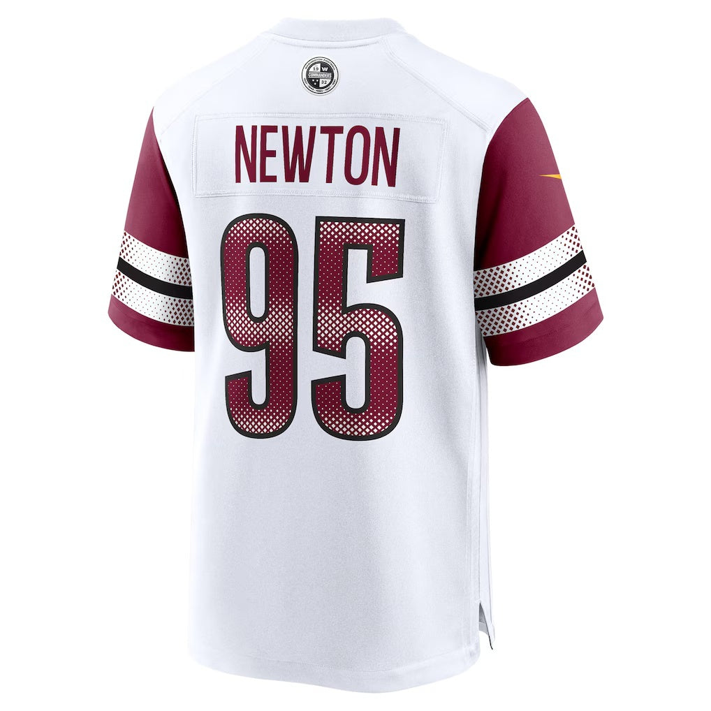 W.Commanders #95 Jer'Zhan Newton White Fedasgoge Game Jersey