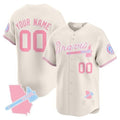 Custom Atlanta Braves Bubblegum Pink Vapor Premier Limited Jersey ¨C Cream Fedasgoge