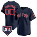 Custom Boston Red Sox 2024 Spring Training Patch Vapor Premier Limited Jersey ¨C Navy Fedasgoge