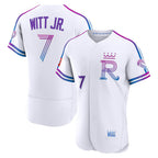 Kansas City Royals #7 Bobby Witt Jr. White Fedasgoge 2026 City Connect Authentic Sponsor Patch Jersey