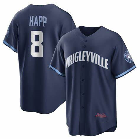 Chicago Cubs #8 Ian Happ City Connect Replica Player Navy Fedasgoge Jersey