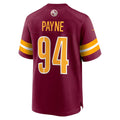 W.Commanders #94 Da'Ron Payne Burgundy Fedasgoge Game Jersey