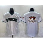 Arizona Diamondbacks White Fedasgoge Team Big Logo Cool Base Stitched Jersey 2