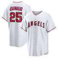 Los Angeles Angels #25 Travis d'Arnaud White Fedasgoge Home Replica Jersey