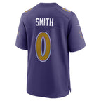 B.Ravens #0 Roquan Smith Purple Fedasgoge Alternate Game Jersey