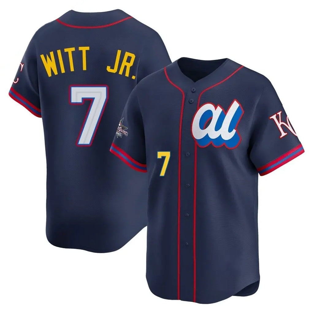 Kansas City Royals #7 Bobby Witt Jr. Player Navy Fedasgoge Limited American League All-Star Edition Stitched Jerseys