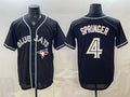 Toronto Blue Jays #4 George Springer 2026 Fashion Replica Black Fedasgoge Out Stitched Jersey
