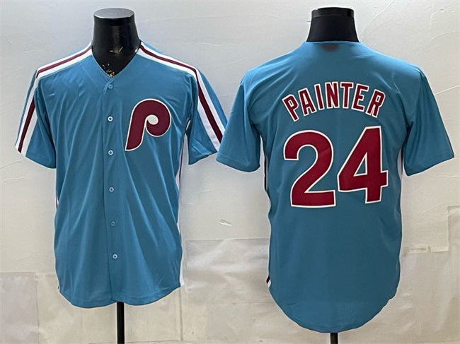 Philadelphia Phillies #24 Andrew Painter Blue Fedasgoge Cool Base Stitched Jersey