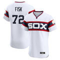 Chicago White Sox #72 Carlton Fisk Player White Fedasgoge T-shirt Limited Elite Home Stitched Jerseys