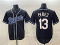 Kansas City Royals #13 Salvador Perez Black Fedasgoge 2026 Fashion Replica Black Out Stitched Jersey