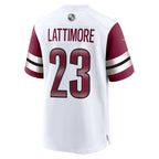 W.Commanders #23 Marshon Lattimore White Fedasgoge Game Jersey