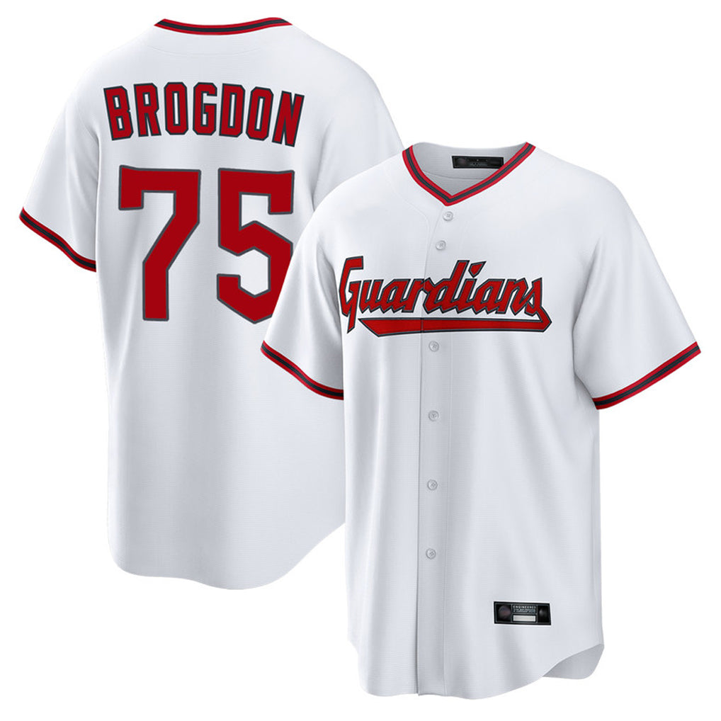 Cleveland Guardians #75 Connor Brogdon Player White Fedasgoge Game Home Stitched Jerseys