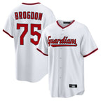 Cleveland Guardians #75 Connor Brogdon Player White Fedasgoge Game Home Stitched Jerseys