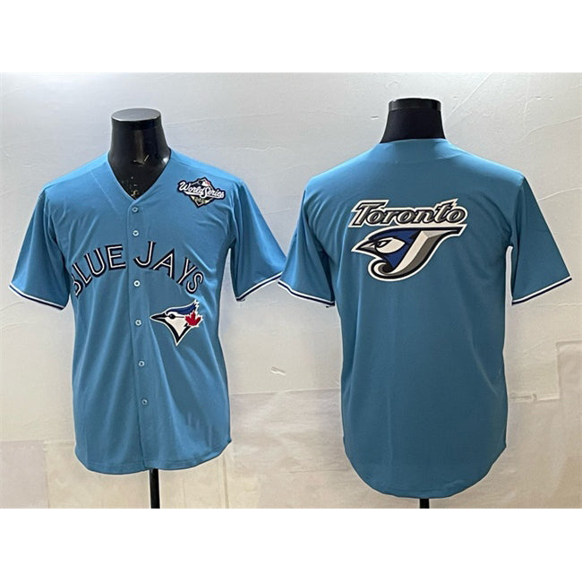 Toronto Blue Jays Team Big Logo Blue Fedasgoge 2025 World Series Home Cool Base Stitched Jersey