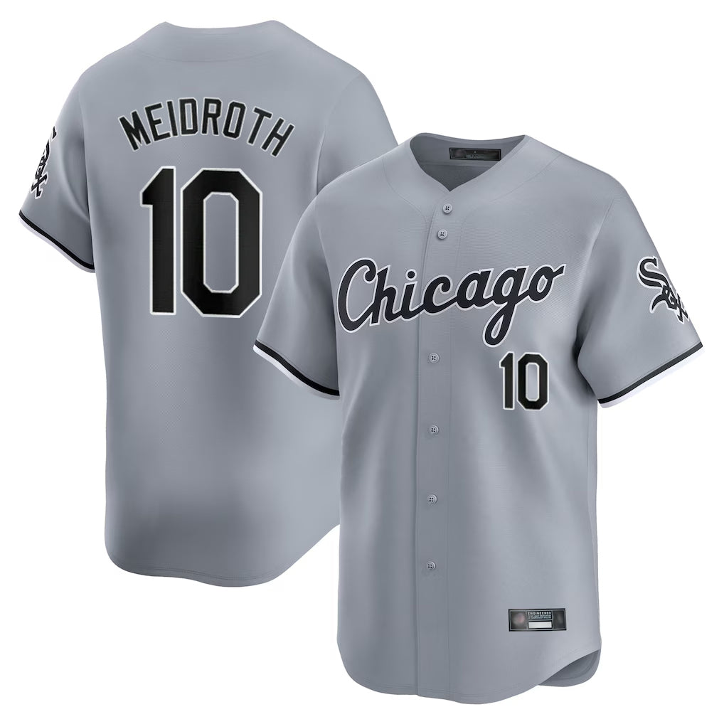 Chicago White Sox #10 Chase Meidroth Player Gray Fedasgoge Road Limited Home Stitched Jerseys