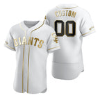Custom San Francisco Giants White Fedasgoge Stitched Flex Base Golden Edition Jersey