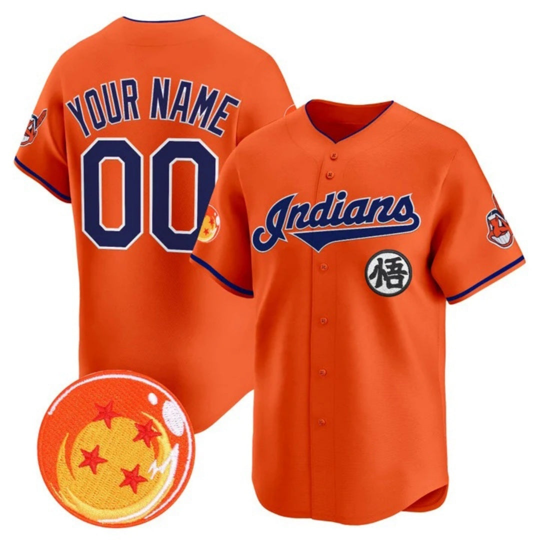 Custom Cleveland Indians x Dragon Ball Orange Fedasgoge Vapor Premier Limited Jersey - All Stitched