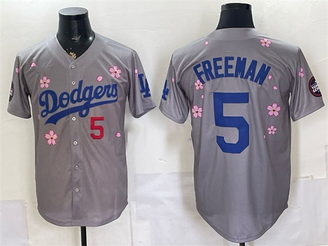 Los Angeles Dodgers #5 Freddie Freeman Grey Fedasgoge 2025 Tokyo Series Limited Stitched Jersey
