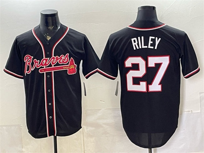 Atlanta Braves #27 Austin Riley 2026 Fashion Replica Black Fedasgoge Out Stitched Jersey