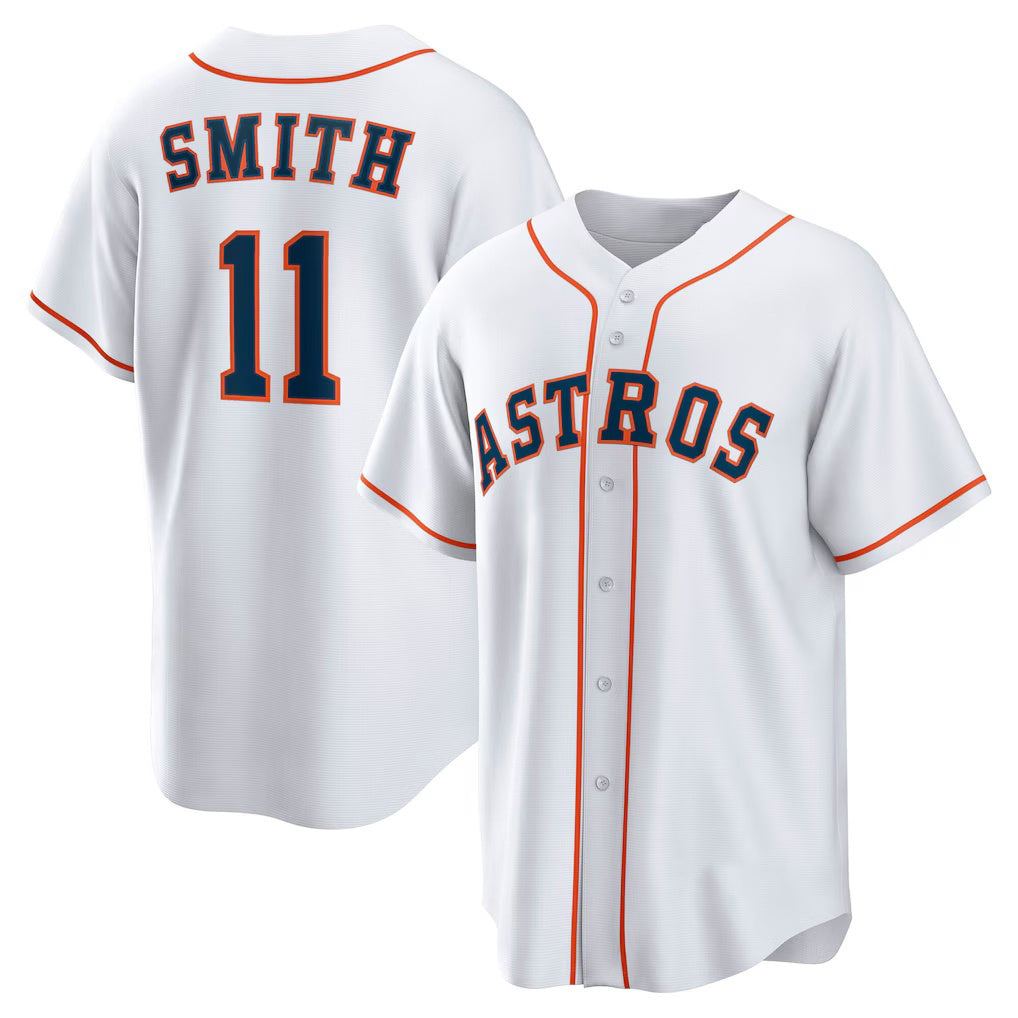 Houston Astros #11 Cam Smith White Fedasgoge Home Replica Jersey