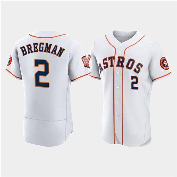 Houston Astros #2 Jose Altuve White Fedasgoge 60th Anniversary Flex Base Stitched Jersey