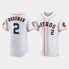 Houston Astros #2 Jose Altuve White Fedasgoge 60th Anniversary Flex Base Stitched Jersey